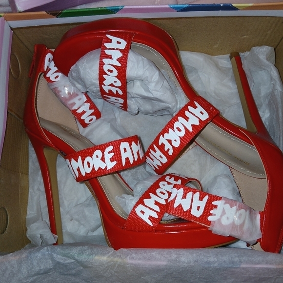Red Amore Heels - Picture 1 of 9